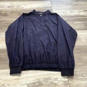 FootJoy Jacket‎ FJ Navy Blue Mens M Lightweight Golf Quarter Snap Windbreaker